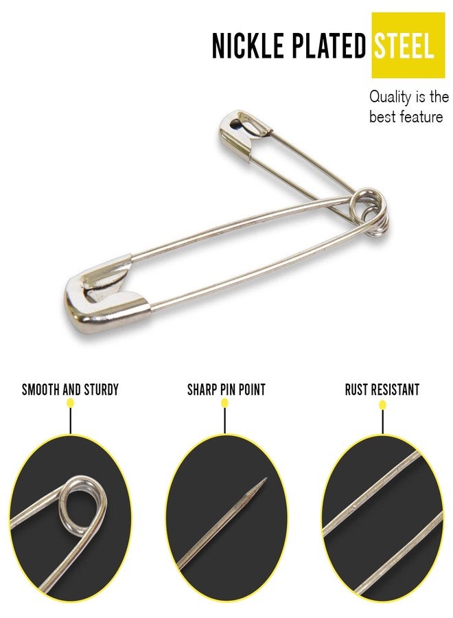 Aqbah Pack of 200 Safety Pins Assorted, Pins for Saree, Clothes, 5 Sizes from Small to Large Safety pins for Multi-Purpose use, Heavy Duty Variety Pack - Image 3